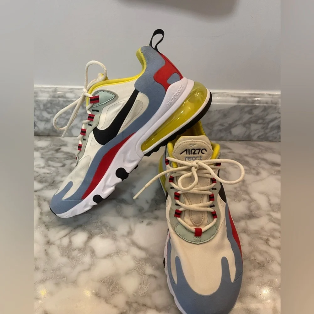 Nike Women's Air Max 270 React Bauhaus Phantom Black Blue Shoe AT6174-002 Size 9 - Picture 8 of 13